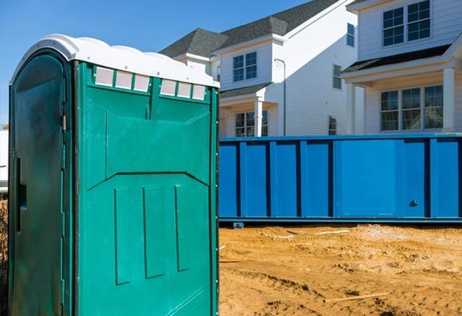 convenience and comfort on a construction site with porta potties
